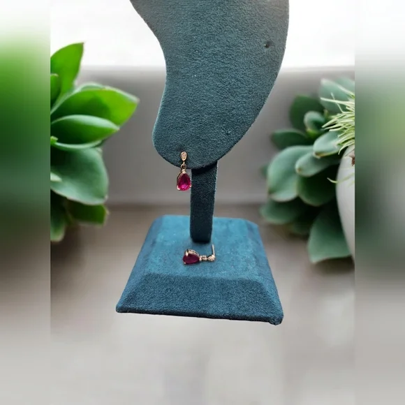 Ruby and Zircon Earrings